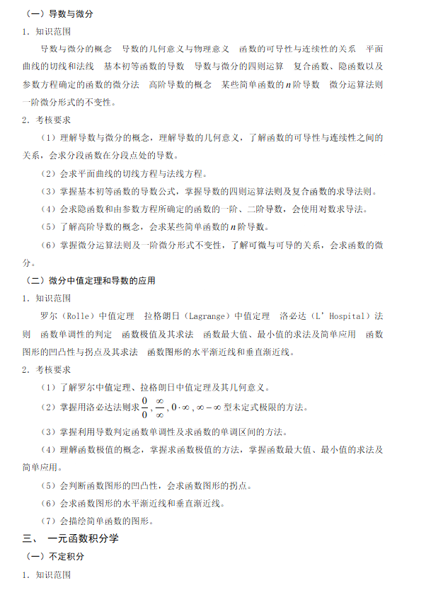 河北專接本一元函數積分學考點歸納總結