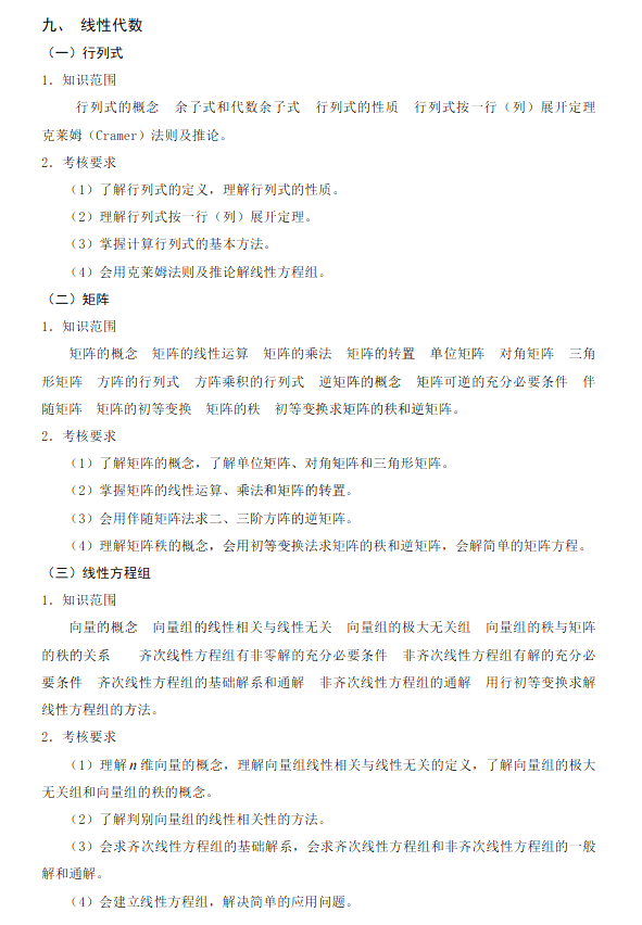 線性代數考點歸納總結