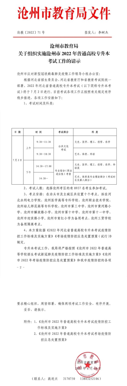 河北滄州專升本